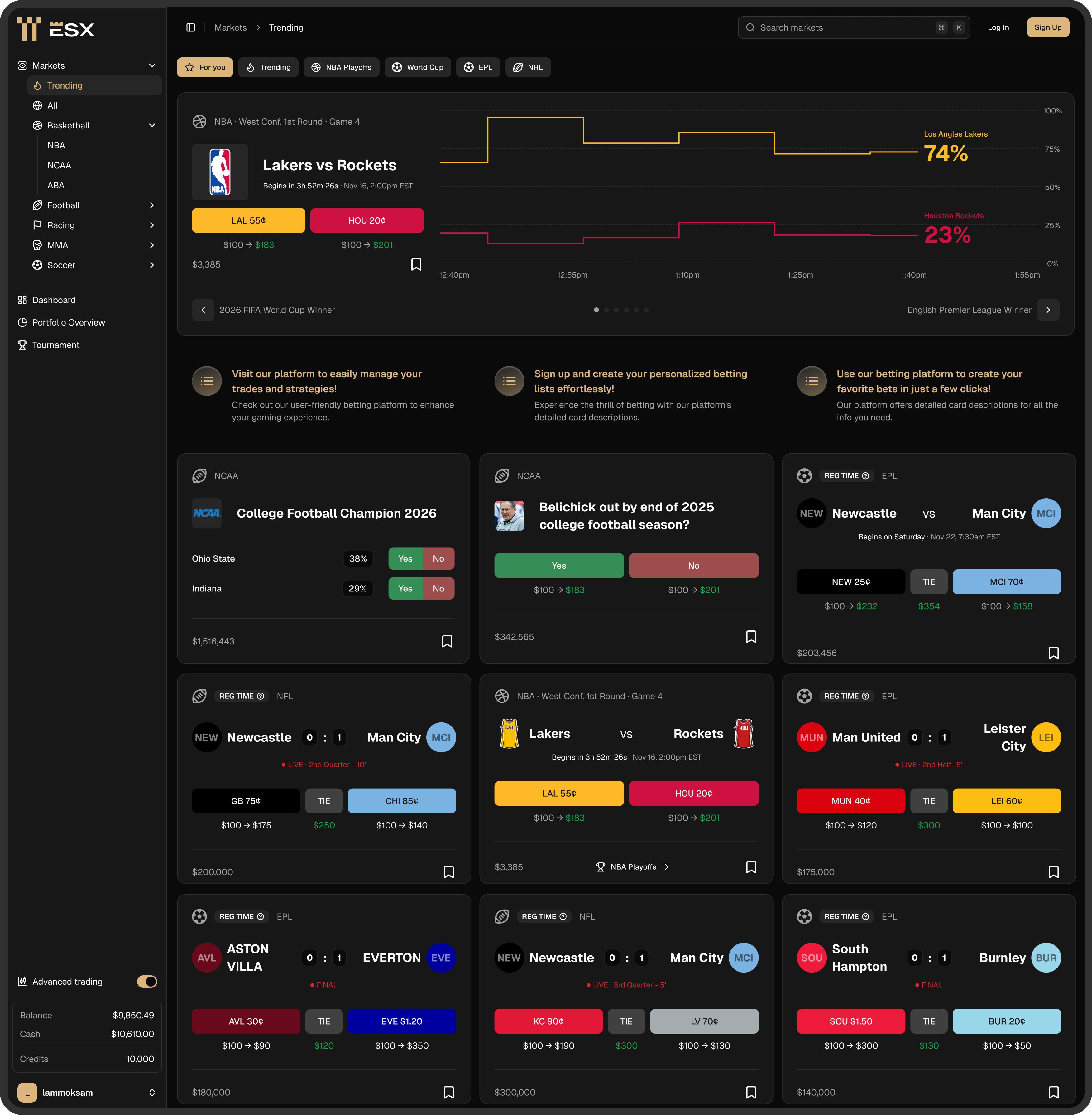 ESX — Sports Prediction Market Platform — design
