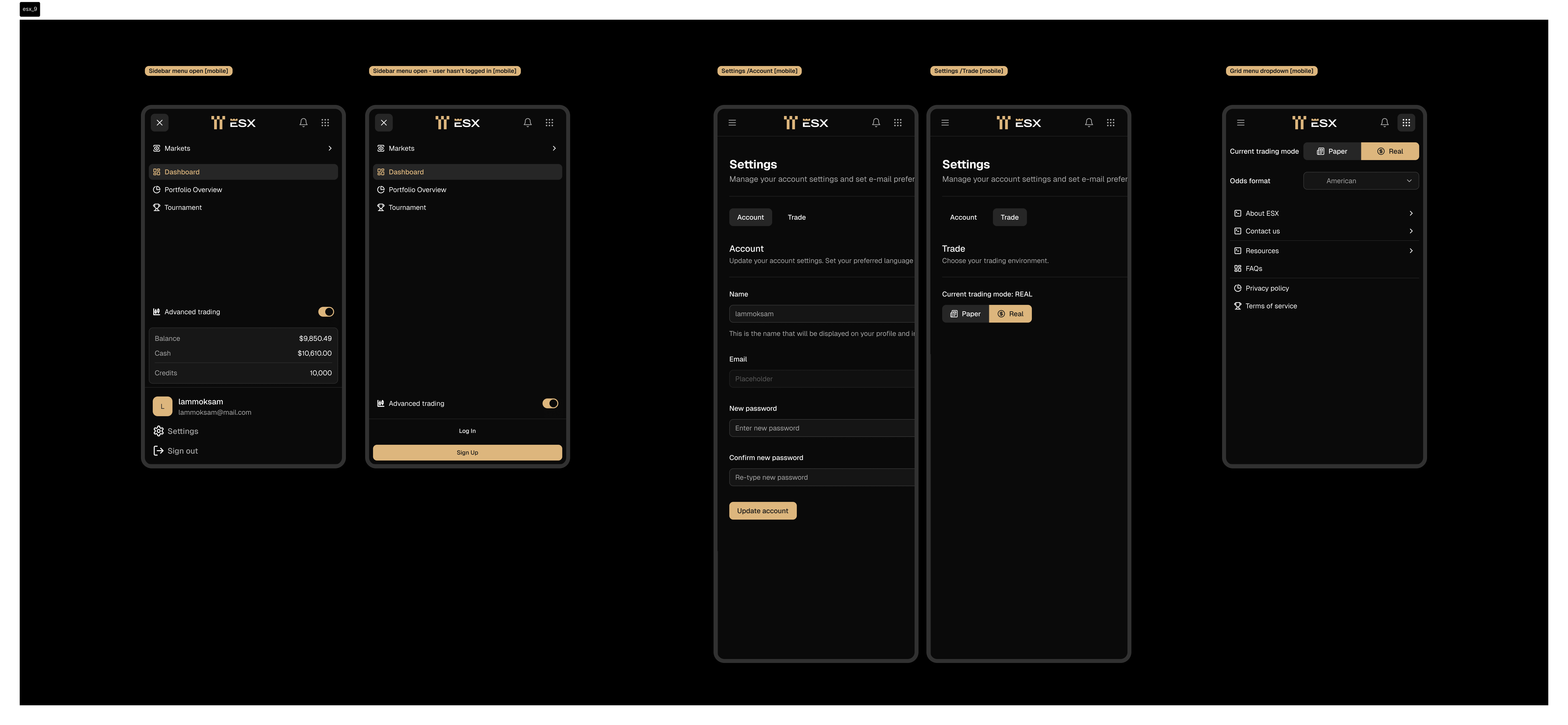ESX — Sports Prediction Market Platform — design