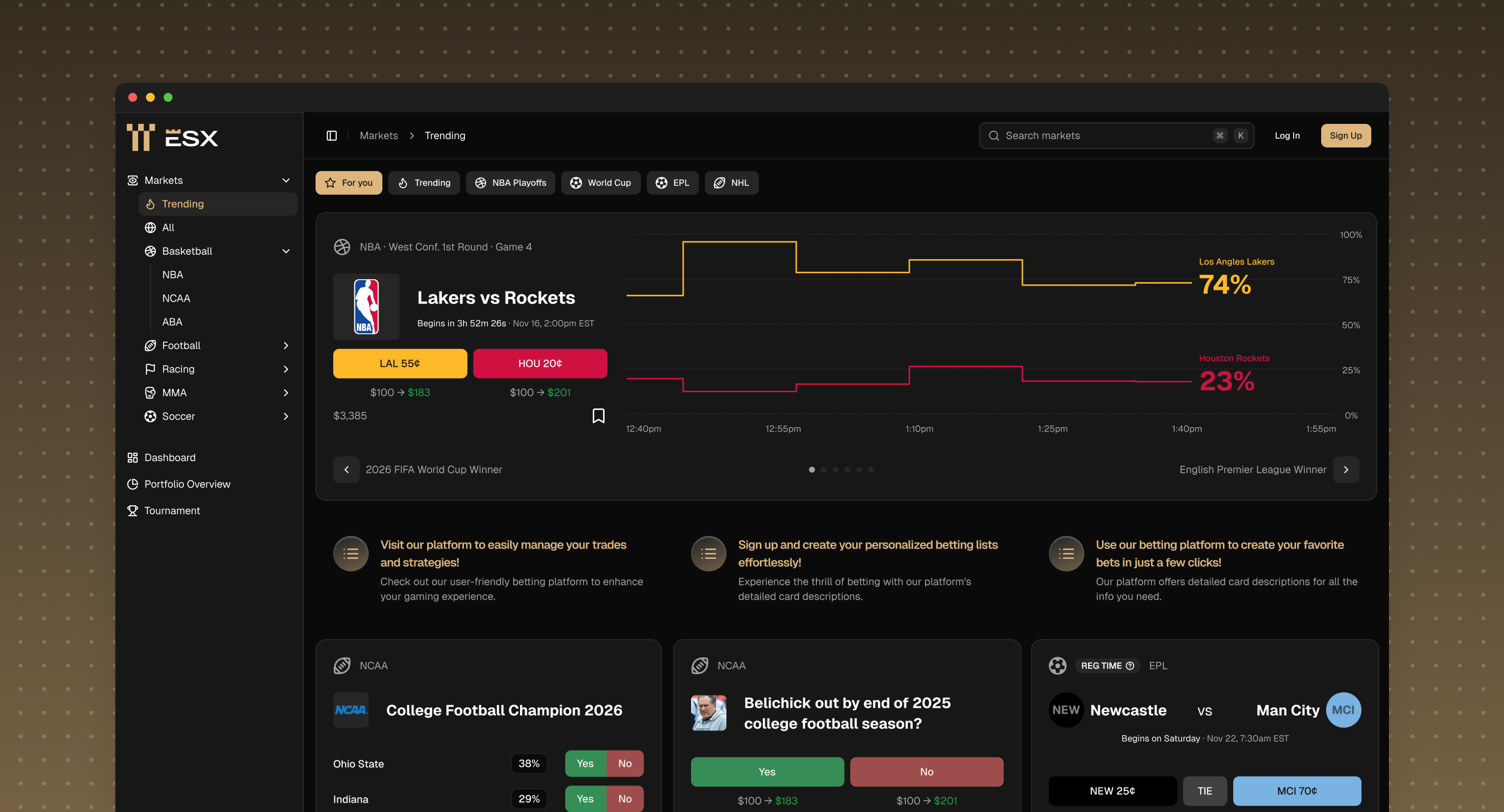ESX — Sports Prediction Market Platform