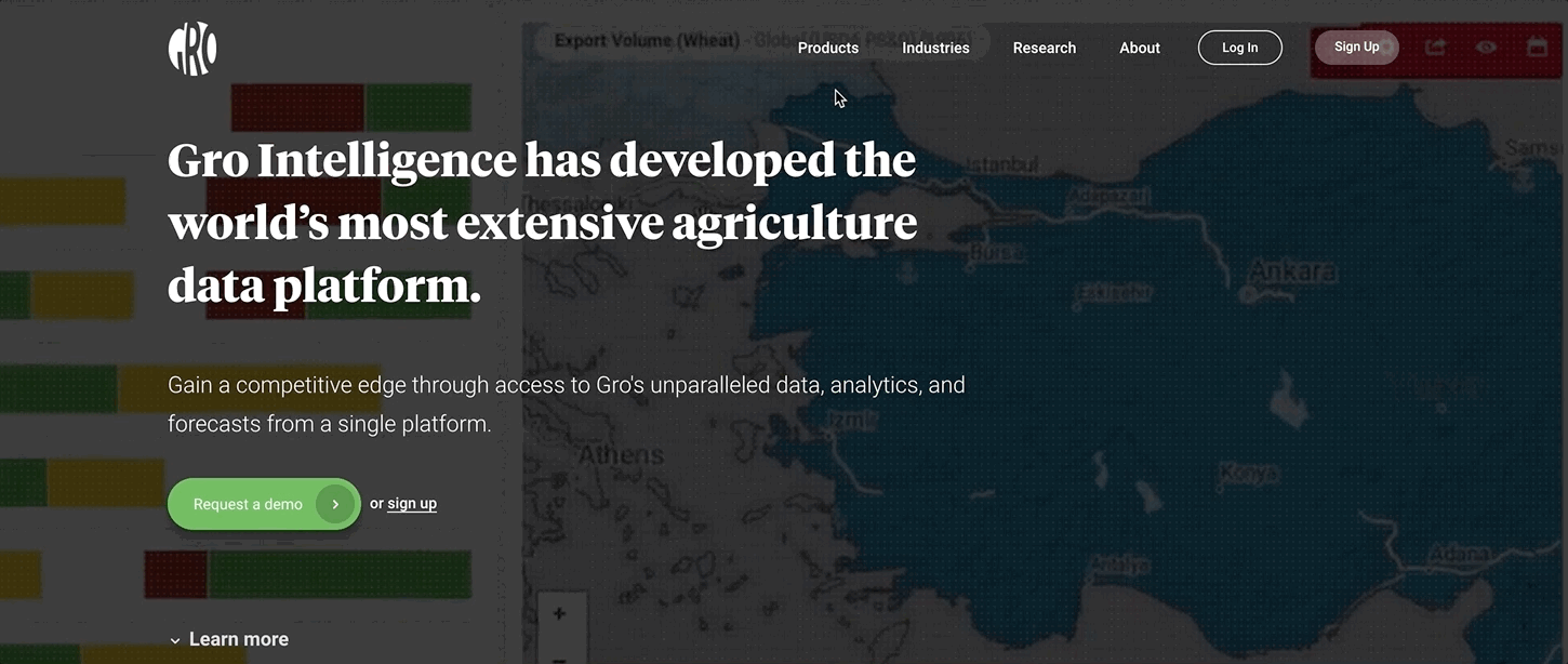 Gro Intelligence Website — design